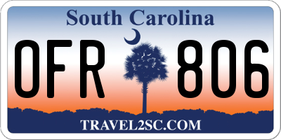 SC license plate OFR806
