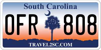 SC license plate OFR808