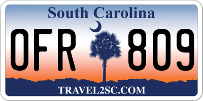 SC license plate OFR809