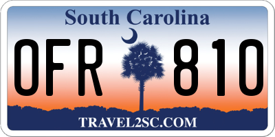 SC license plate OFR810