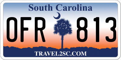 SC license plate OFR813