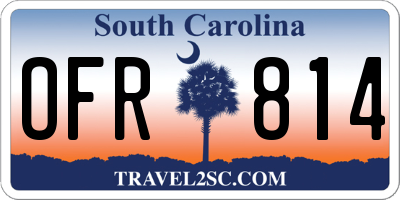 SC license plate OFR814