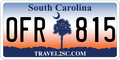 SC license plate OFR815