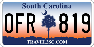 SC license plate OFR819