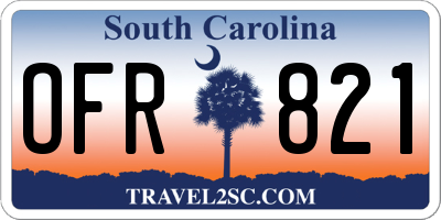SC license plate OFR821