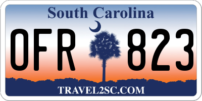 SC license plate OFR823