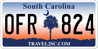 SC license plate OFR824