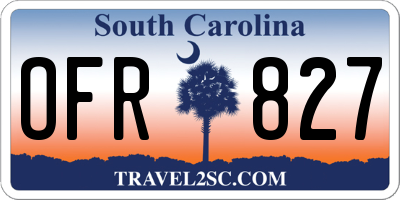 SC license plate OFR827