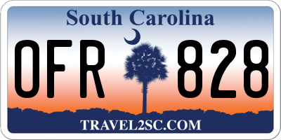 SC license plate OFR828