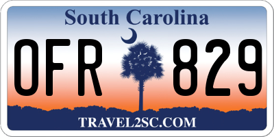 SC license plate OFR829