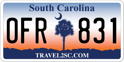 SC license plate OFR831