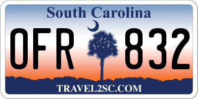 SC license plate OFR832