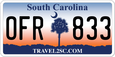 SC license plate OFR833