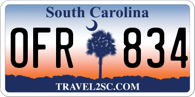 SC license plate OFR834