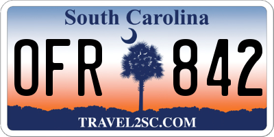 SC license plate OFR842