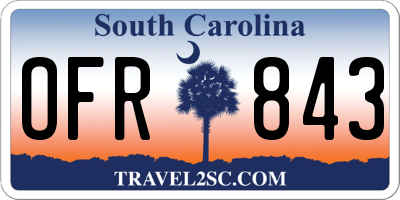 SC license plate OFR843