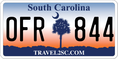 SC license plate OFR844