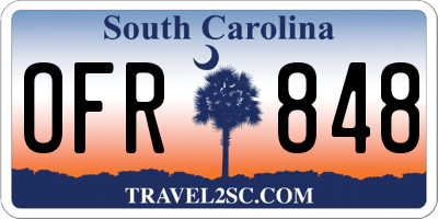SC license plate OFR848