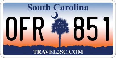 SC license plate OFR851