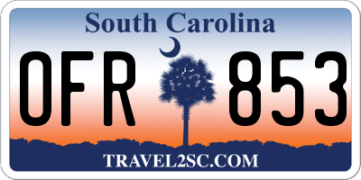 SC license plate OFR853