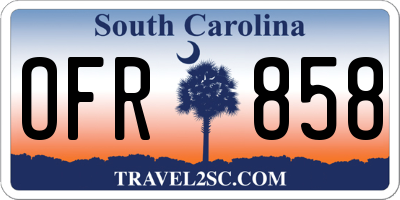 SC license plate OFR858