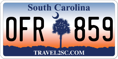 SC license plate OFR859