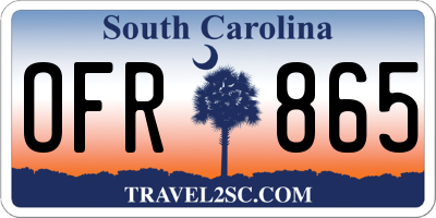 SC license plate OFR865