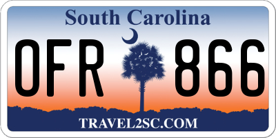 SC license plate OFR866