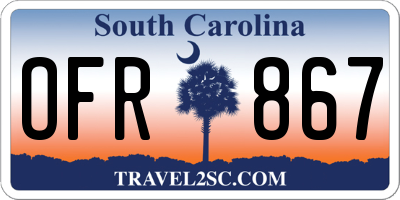 SC license plate OFR867