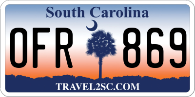 SC license plate OFR869