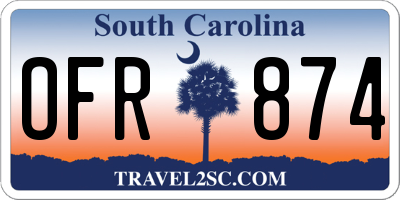 SC license plate OFR874