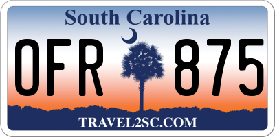 SC license plate OFR875