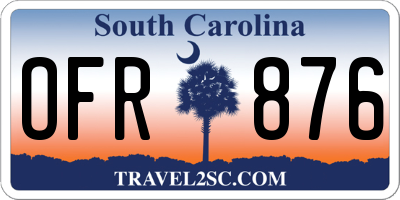SC license plate OFR876