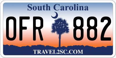 SC license plate OFR882