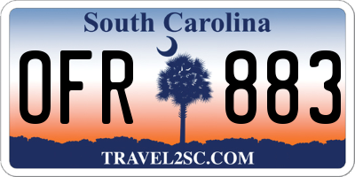 SC license plate OFR883