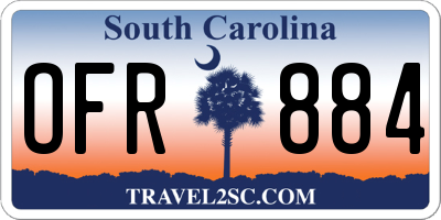 SC license plate OFR884