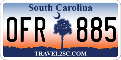 SC license plate OFR885