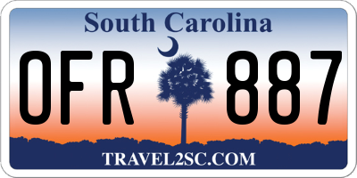 SC license plate OFR887