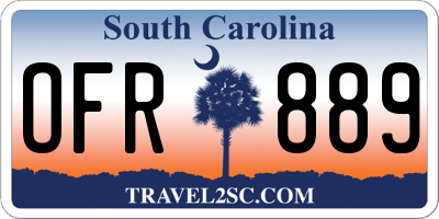 SC license plate OFR889