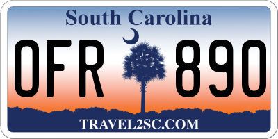 SC license plate OFR890