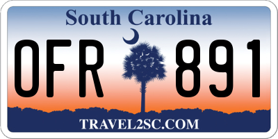 SC license plate OFR891