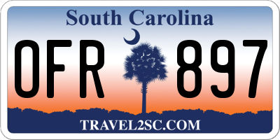 SC license plate OFR897