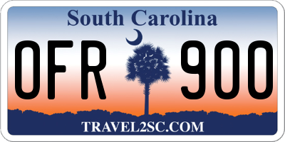 SC license plate OFR900