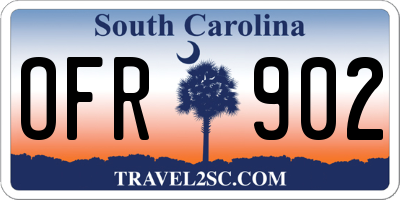 SC license plate OFR902