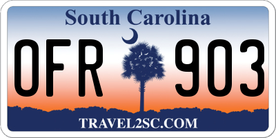 SC license plate OFR903