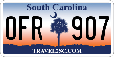 SC license plate OFR907