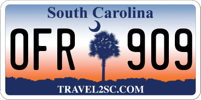 SC license plate OFR909