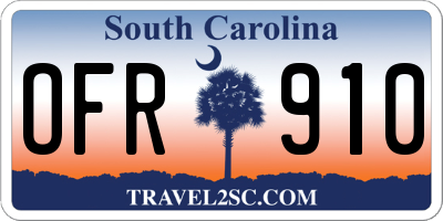 SC license plate OFR910