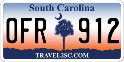 SC license plate OFR912