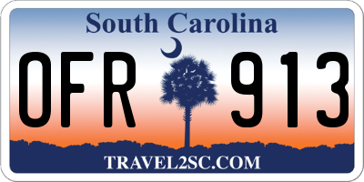 SC license plate OFR913